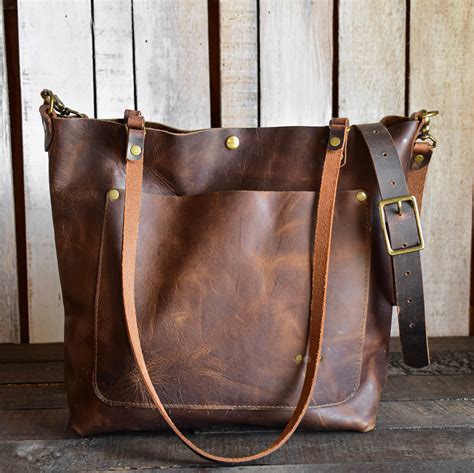 etsy leather tote